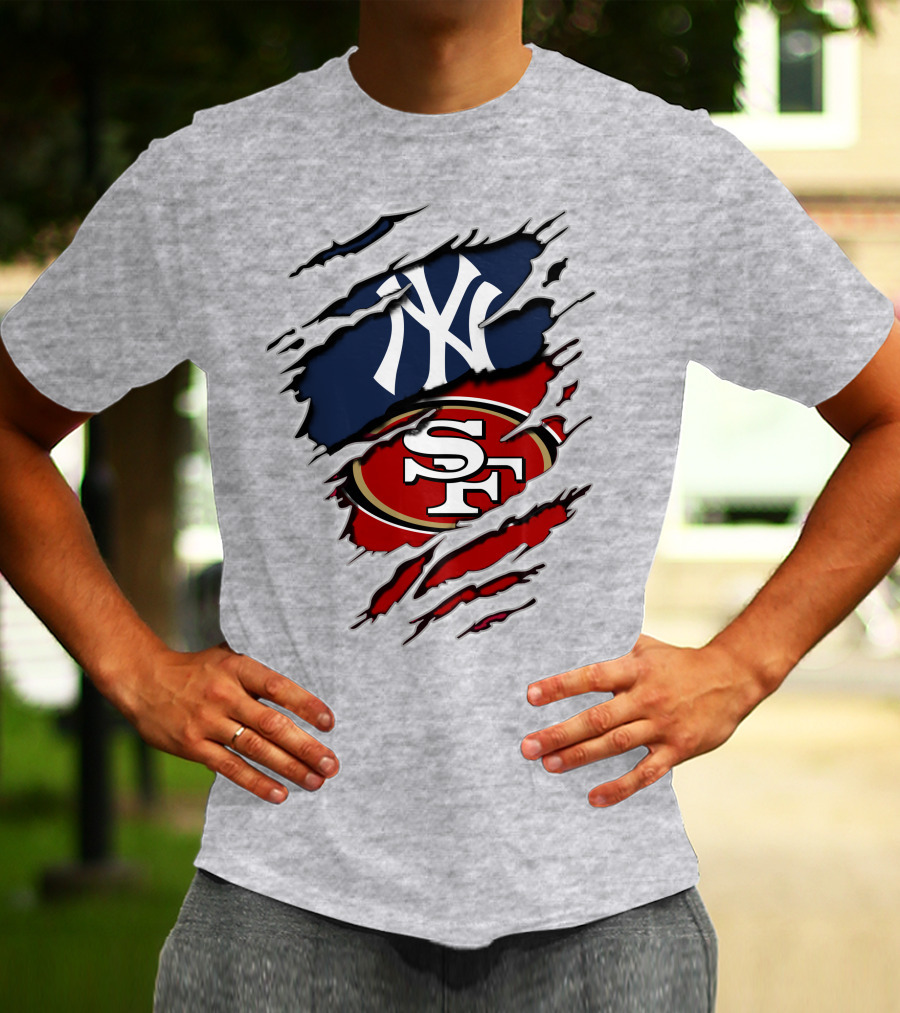 49ers Yankees Dual Sports Logo Combination T-Shirt