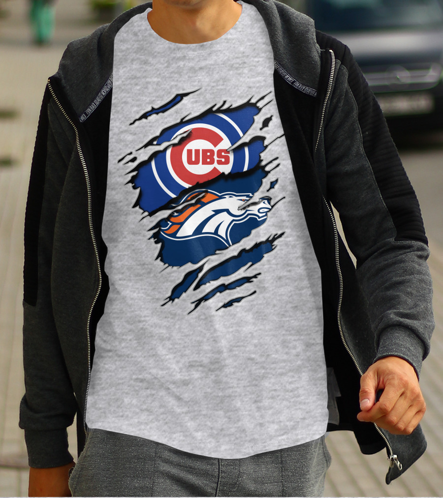 Cubs Broncos Logo Crossover T-Shirt