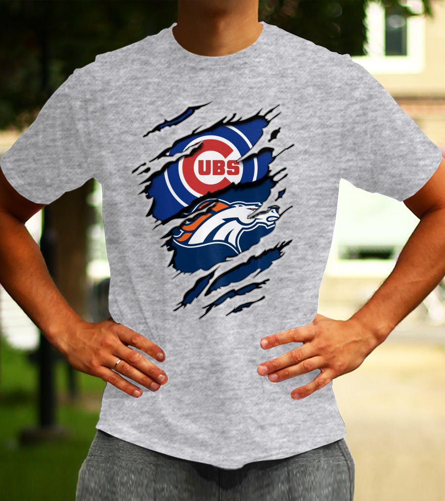 Cubs Broncos Logo Crossover T-Shirt