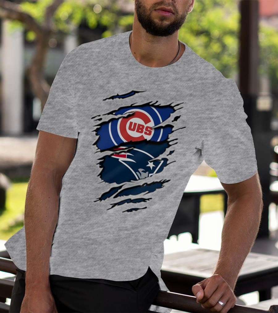 Cubs Patriots Logo Mashup Fan T-Shirt