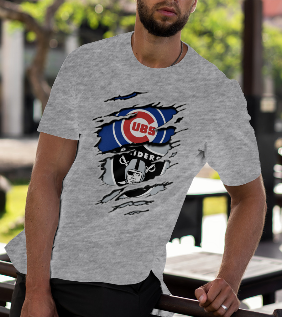 Cubs Raiders Logo Mashup T-Shirt