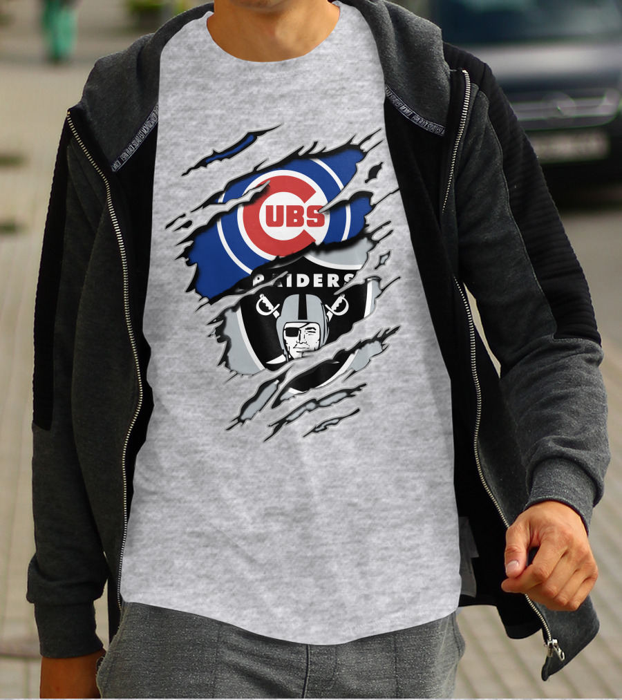 Cubs Raiders Logo Mashup T-Shirt