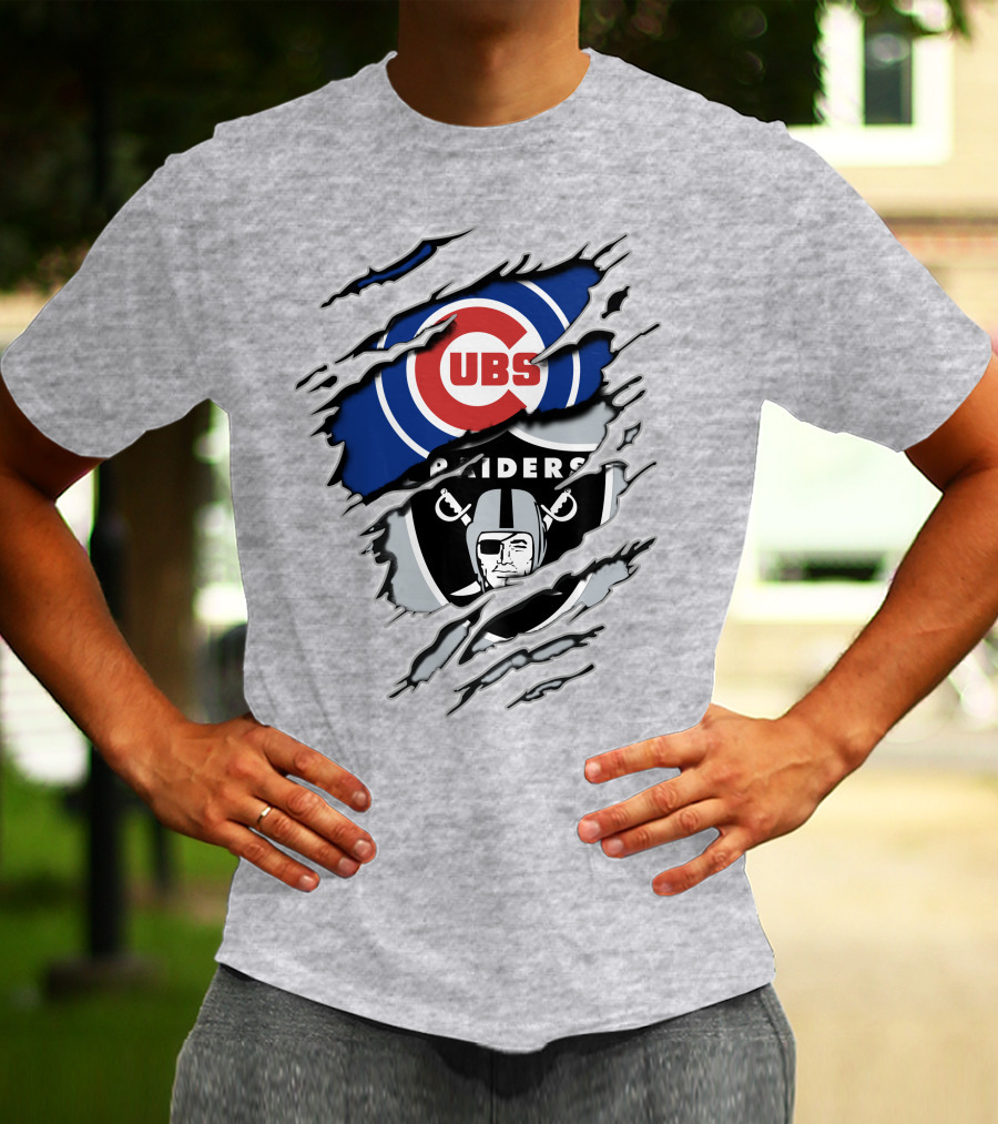Cubs Raiders Logo Mashup T-Shirt