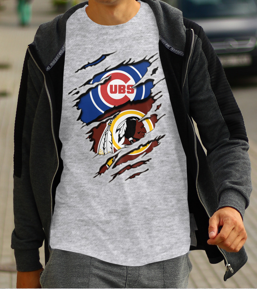 Cubs And Redskins Logos Combined T-Shirt