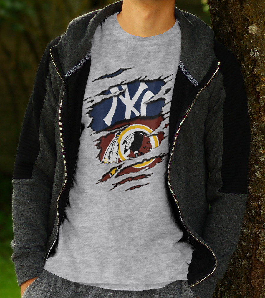 Yankees Redskins Logo Mashup T-Shirt