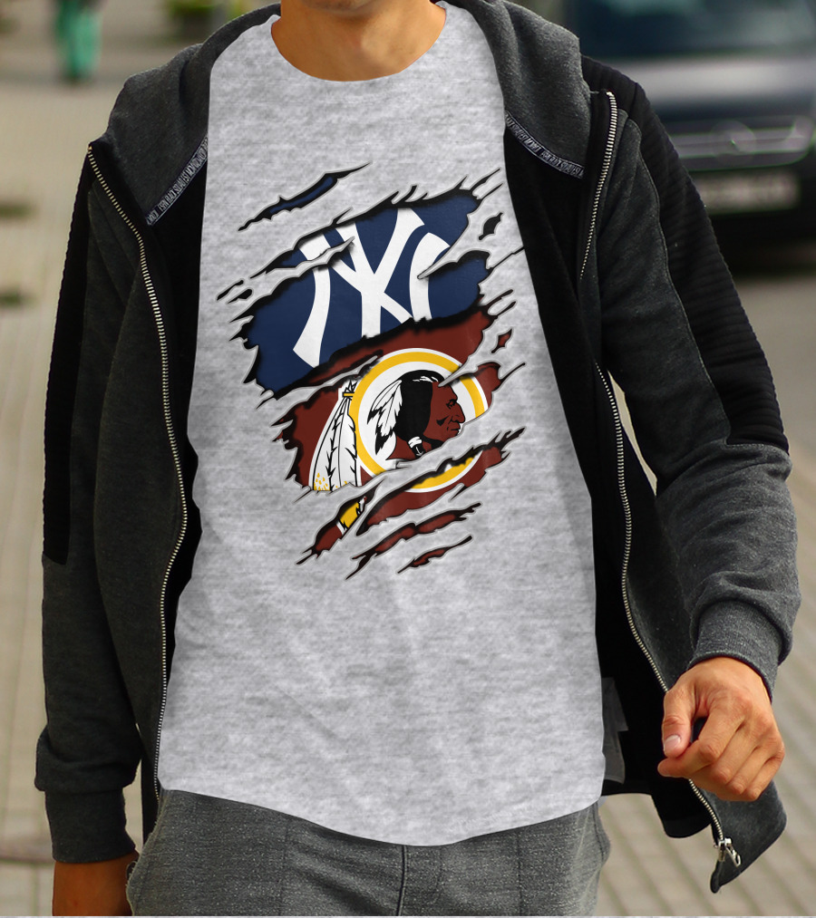 Yankees Redskins Logo Mashup T-Shirt