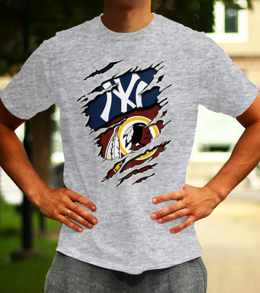 Yankees Redskins Logo Mashup T-Shirt