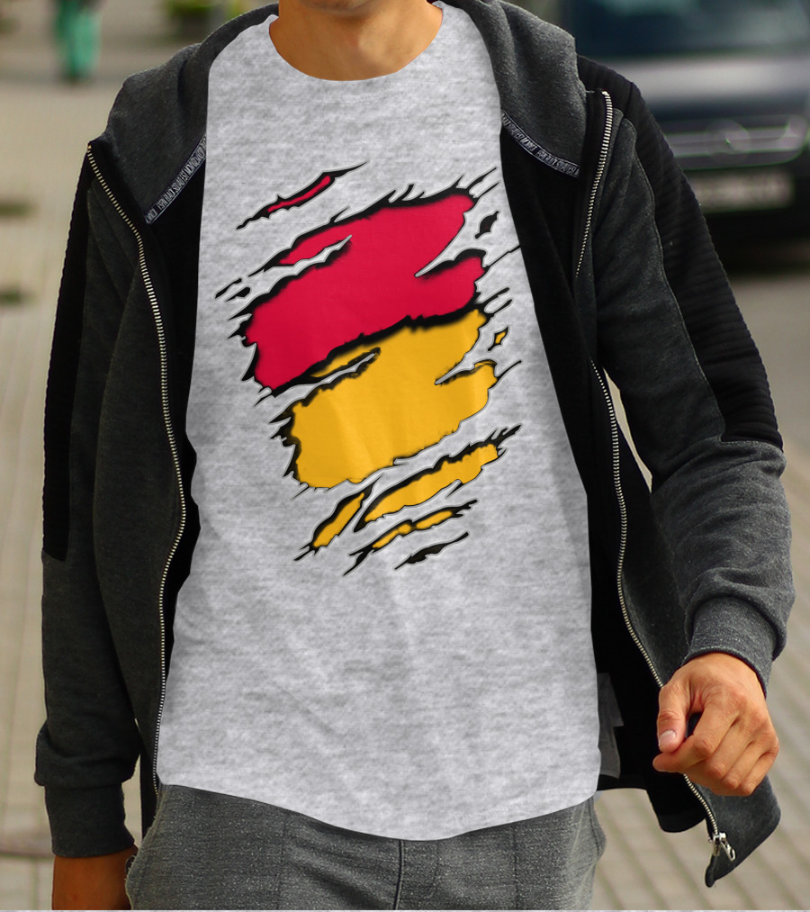 Pac Bra Claw Marks Design Red Yellow Scratch Marks T-Shirt