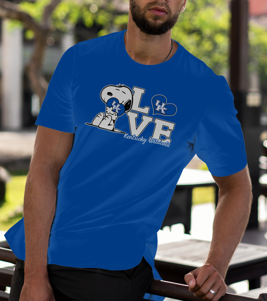 Love Kentucky Wildcats Snoopy Uk Heart T-Shirt