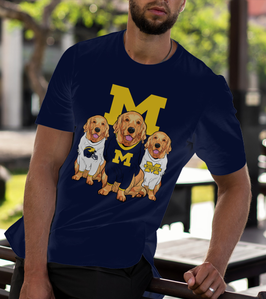 Michigan Wolverines Golden Retriever T-Shirt
