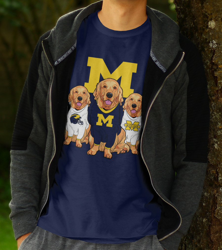 Michigan Wolverines Golden Retriever T-Shirt