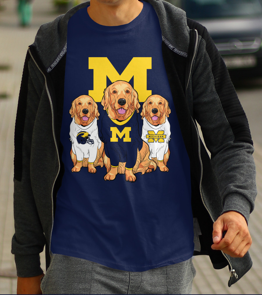 Michigan Wolverines Golden Retriever T-Shirt