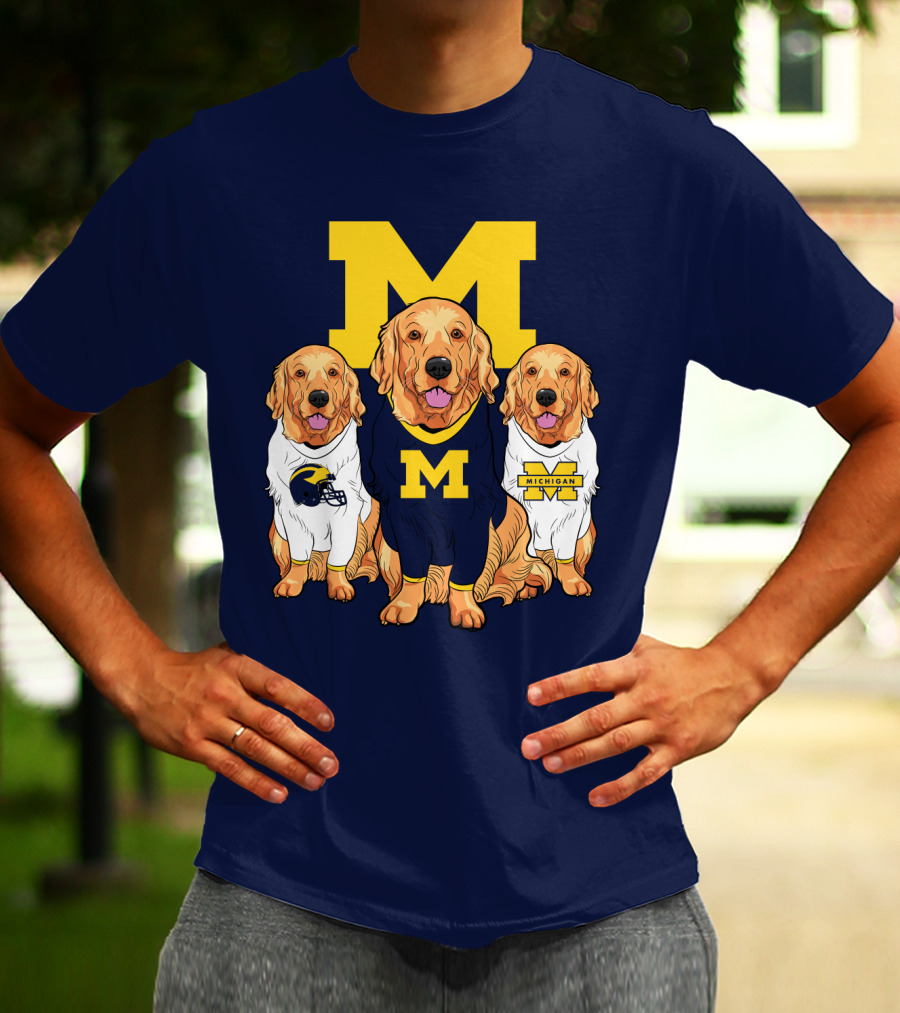 Michigan Wolverines Golden Retriever T-Shirt