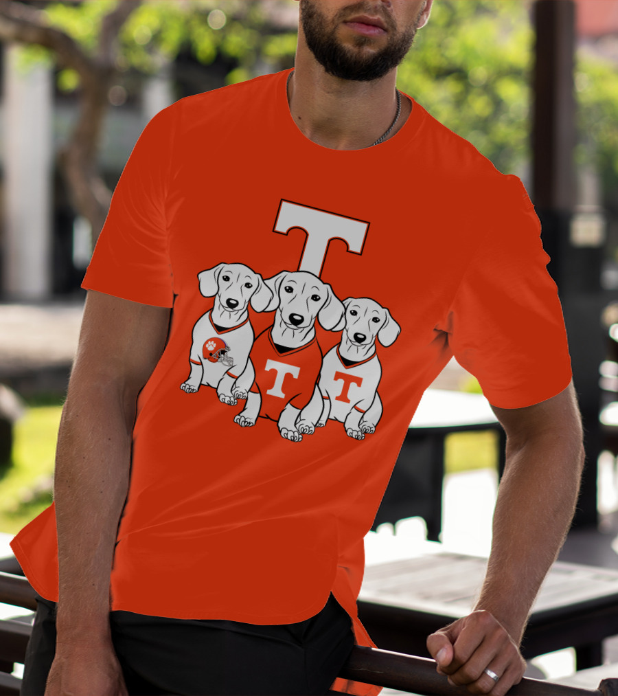 Clemson Tennessee Dog Trio T-Shirt