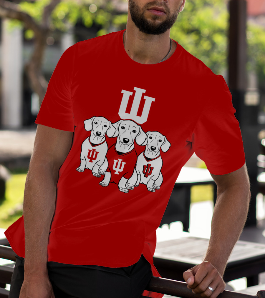 Indiana University Iu Logo Dogs T-Shirt