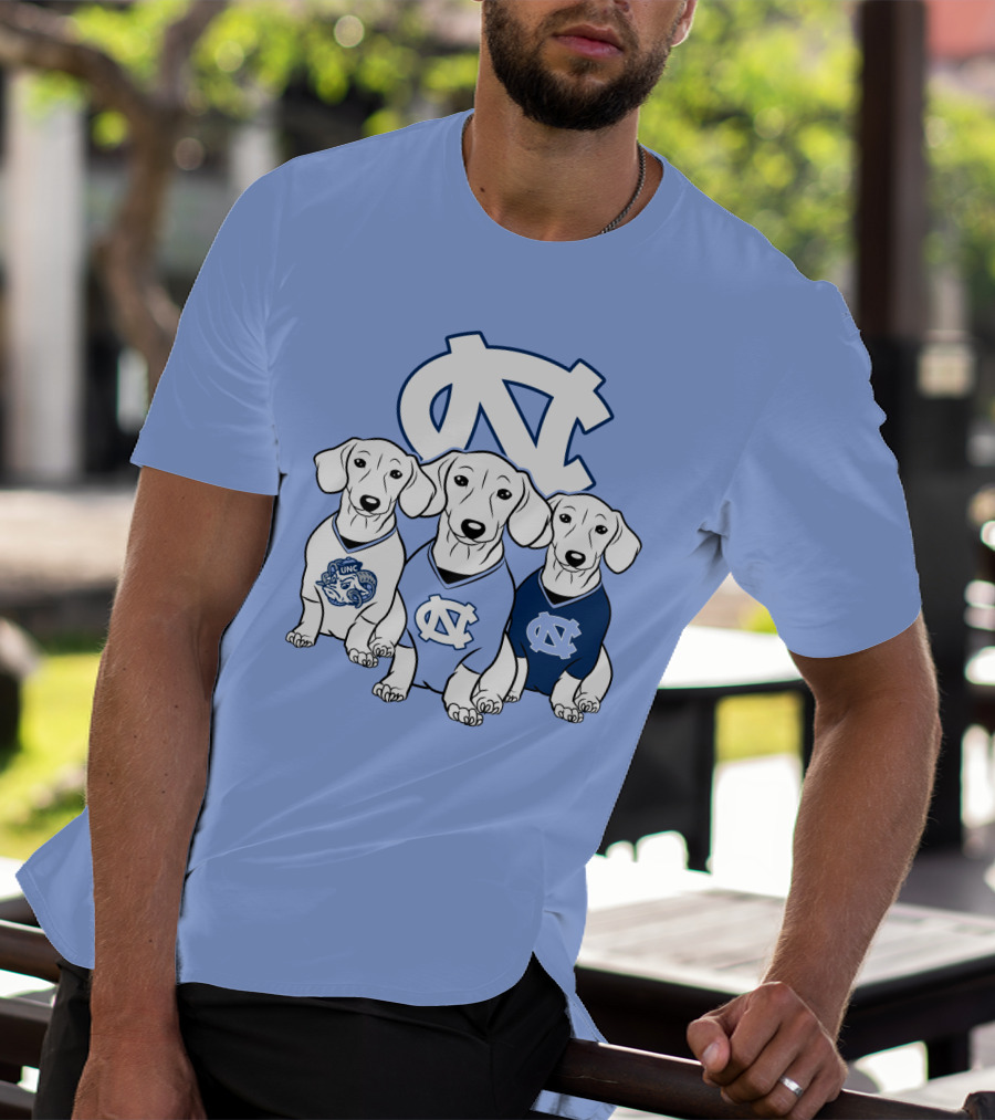 North Carolina Tar Heels  Dachshund Dogs T-Shirt