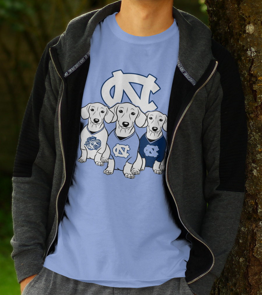 North Carolina Tar Heels  Dachshund Dogs T-Shirt