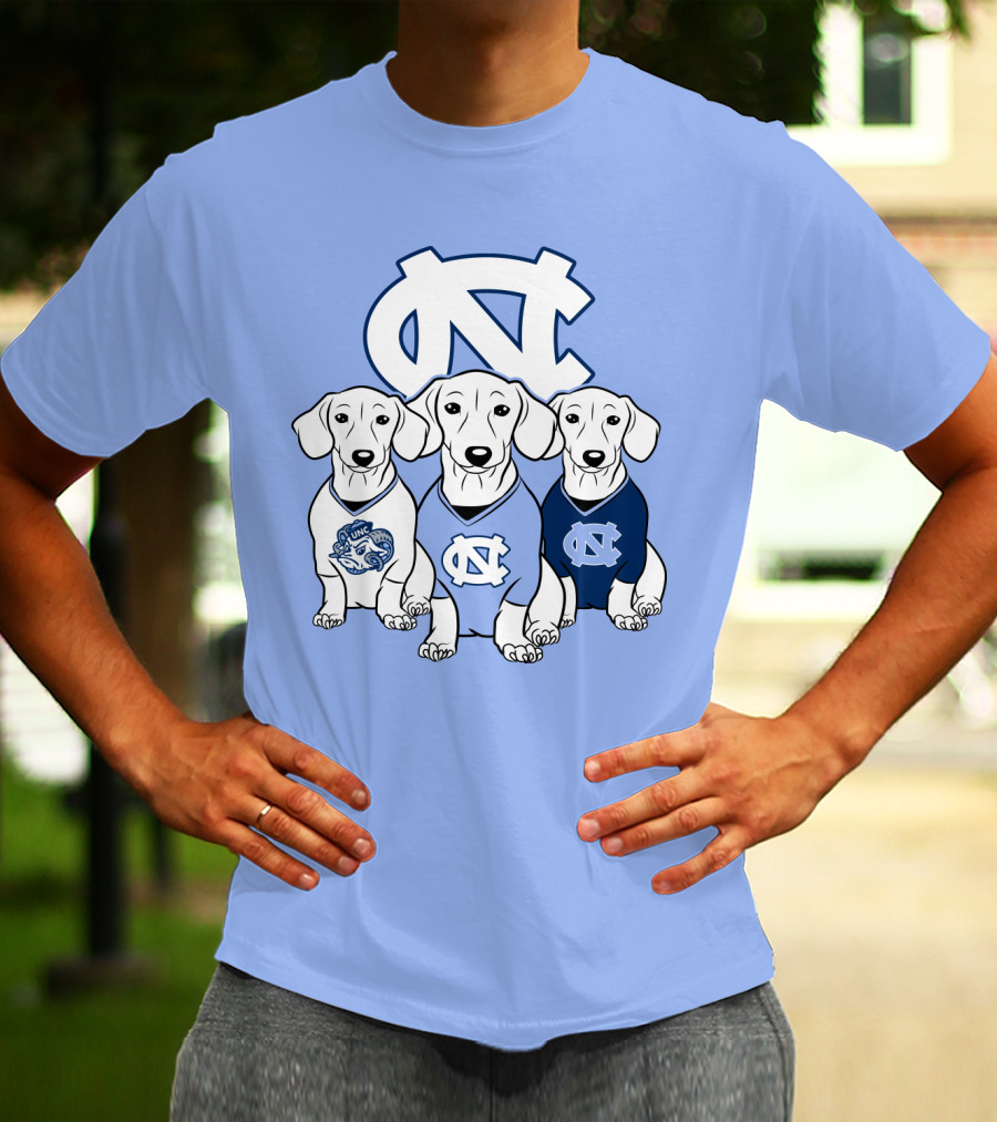 North Carolina Tar Heels  Dachshund Dogs T-Shirt