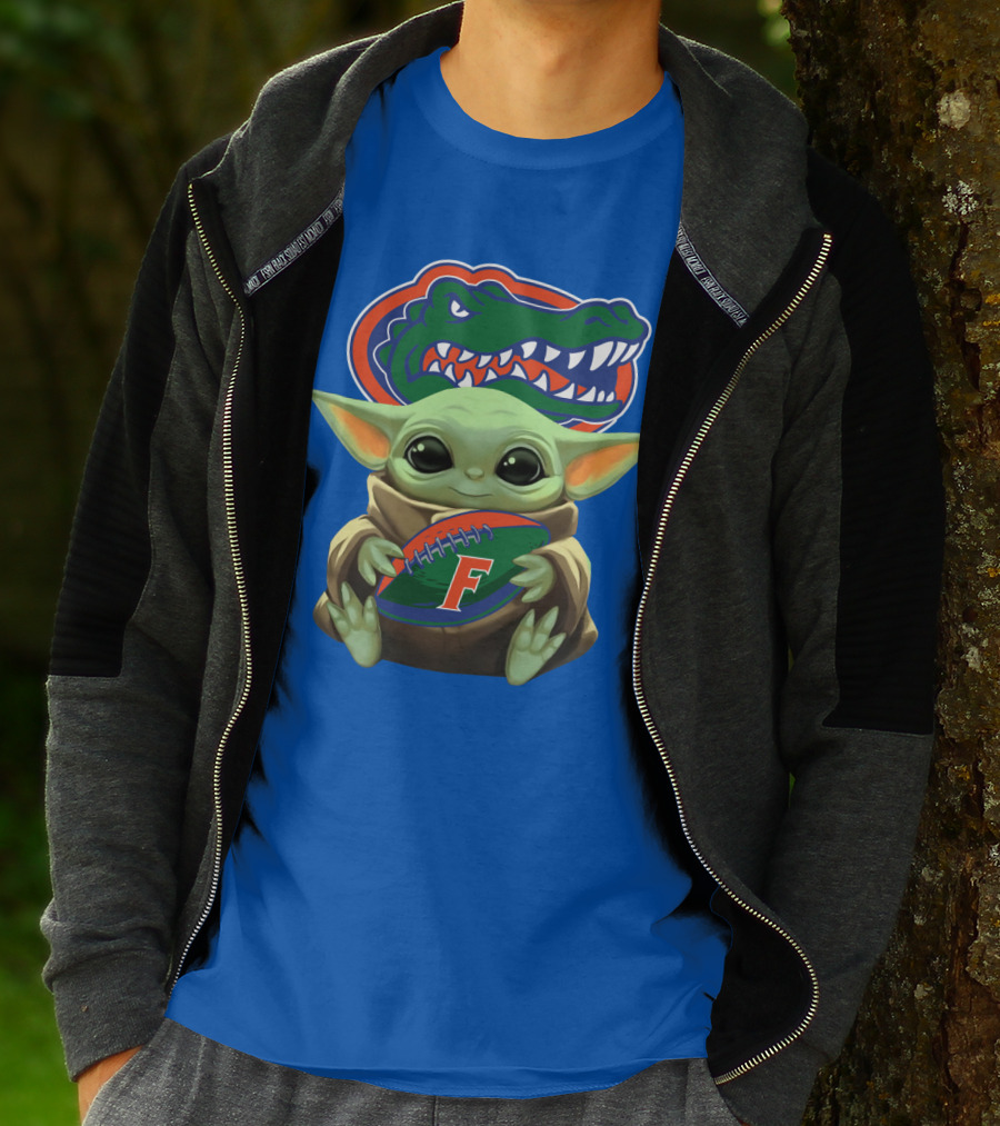 Baby Yoda Florida Gators Football Fan T-Shirt