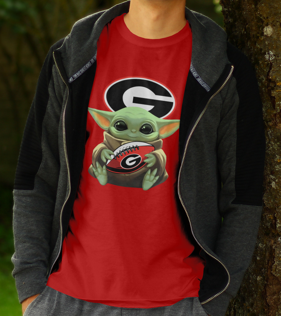 Baby Yoda Georgia Bulldogs Football Fan T-Shirt