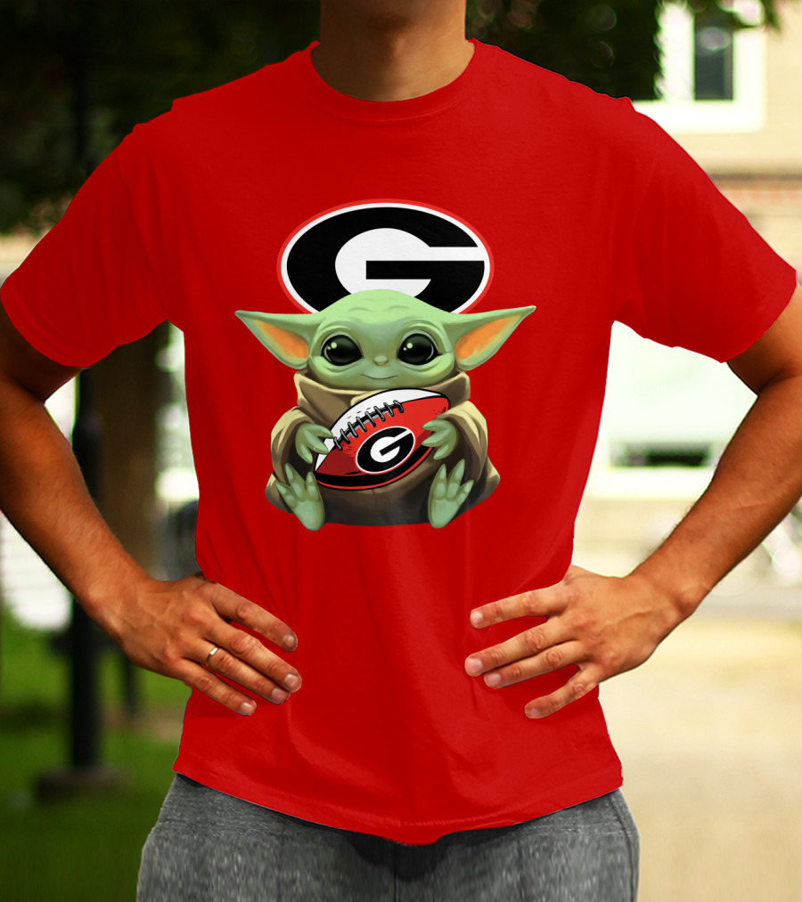 Baby Yoda Georgia Bulldogs Football Fan T-Shirt