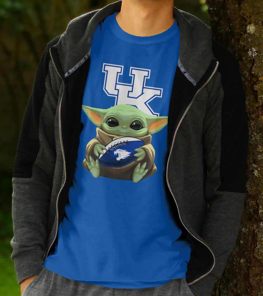 Baby Yoda UK Wildcats Football Fan T-Shirt