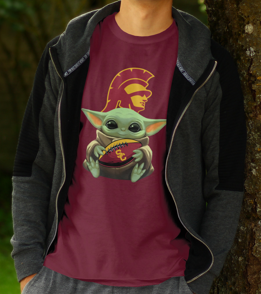 Baby Yoda USC Trojans Football T-Shirt