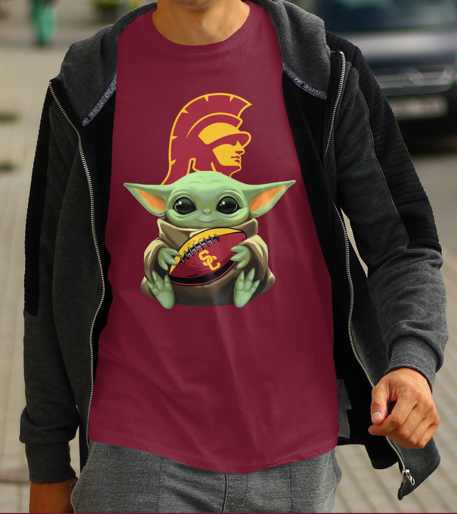 Baby Yoda USC Trojans Football T-Shirt