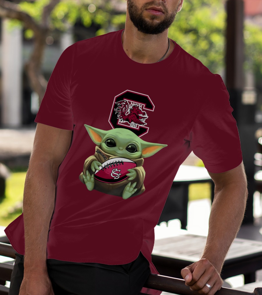 Baby Yoda Gamecocks South Carolina Football Fan T-Shirt