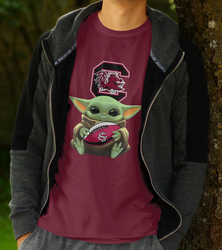 Baby Yoda Gamecocks South Carolina Football Fan T-Shirt