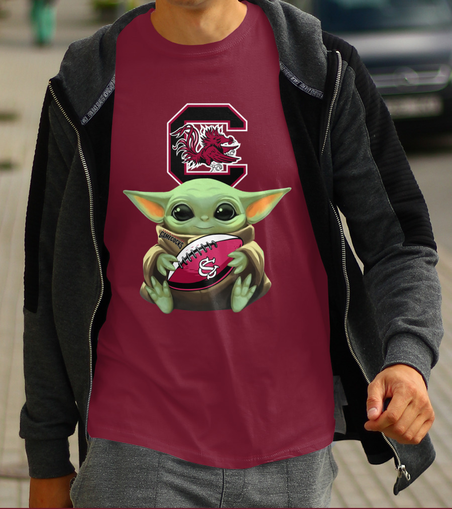 Baby Yoda Gamecocks South Carolina Football Fan T-Shirt