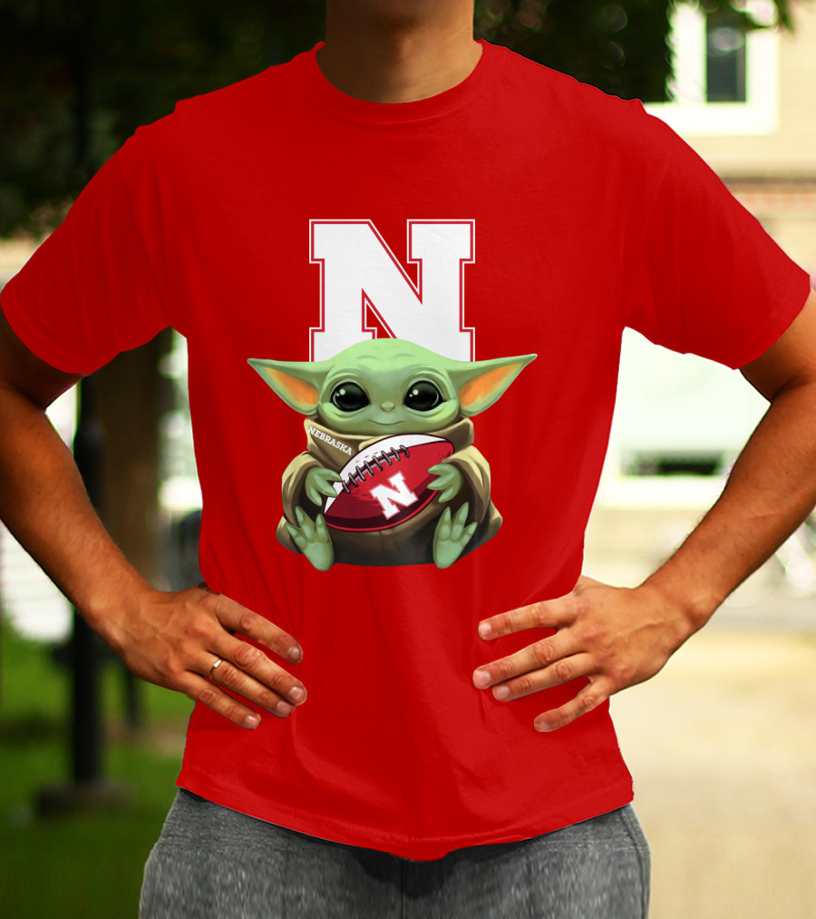 Baby Yoda Nebraska Cornhuskers Football Fan Icon With N T-Shirt