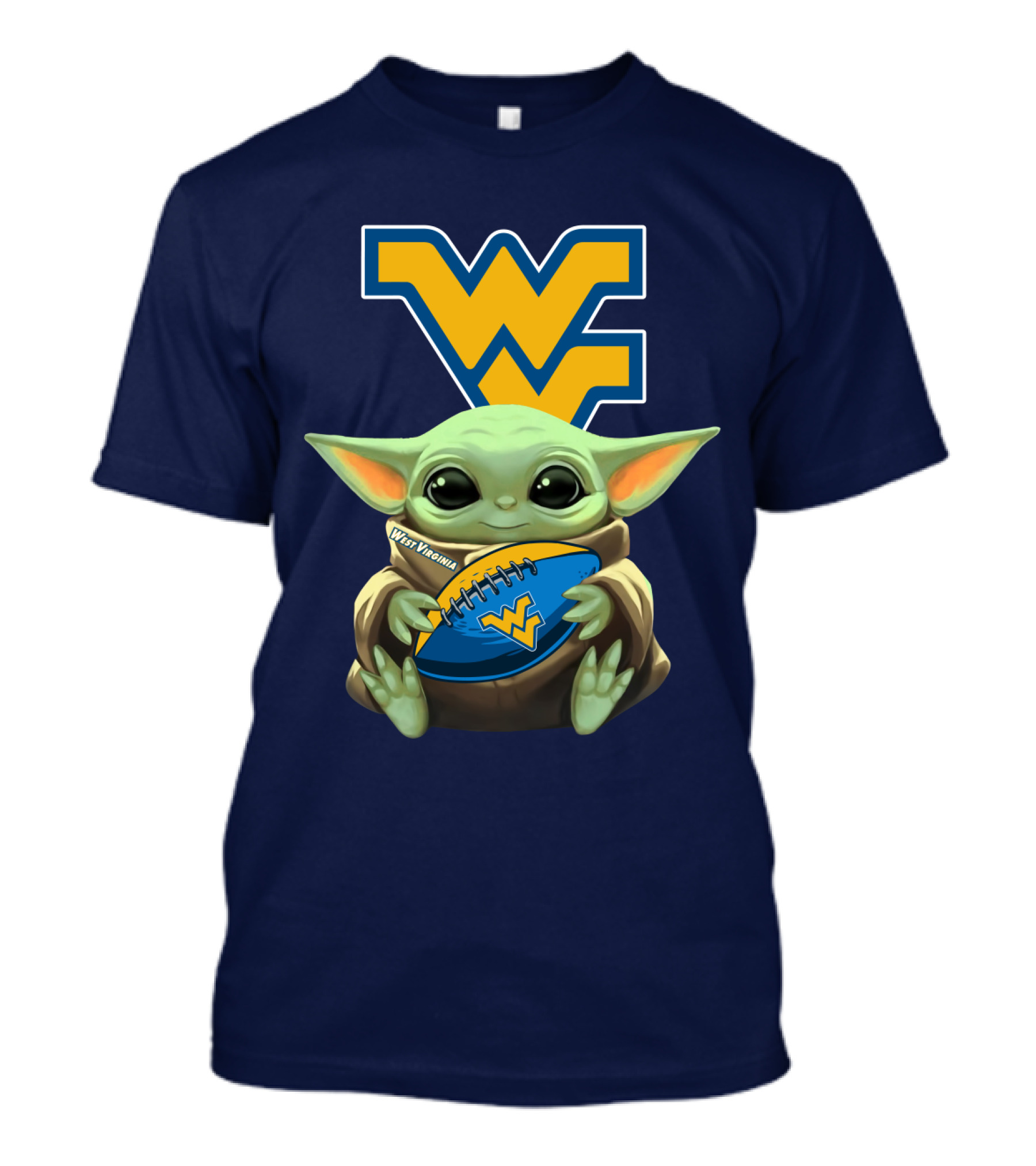West Virginia Baby Yoda Football Mountaineers T-Shirt