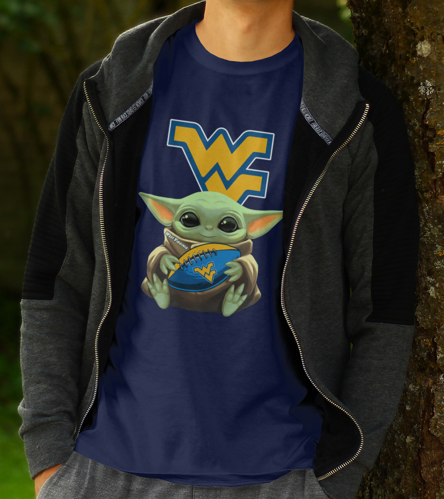 West Virginia Baby Yoda Football Mountaineers T-Shirt