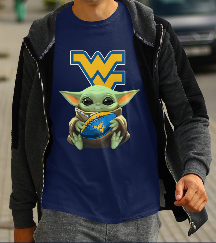 West Virginia Baby Yoda Football Mountaineers T-Shirt