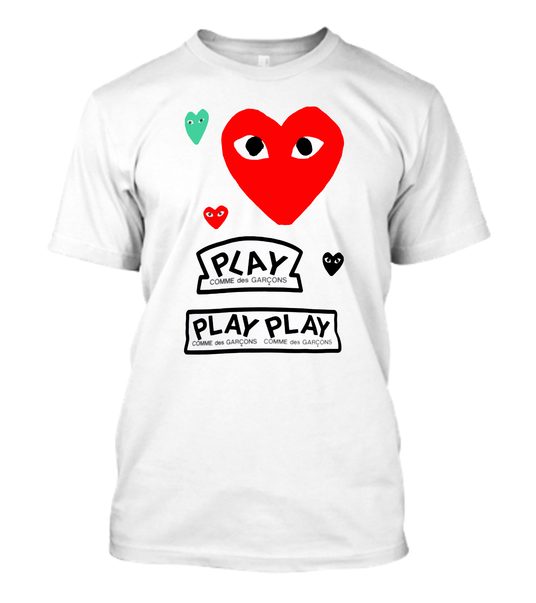 PLAY Comme Des Garçons Heart Faces T-Shirt