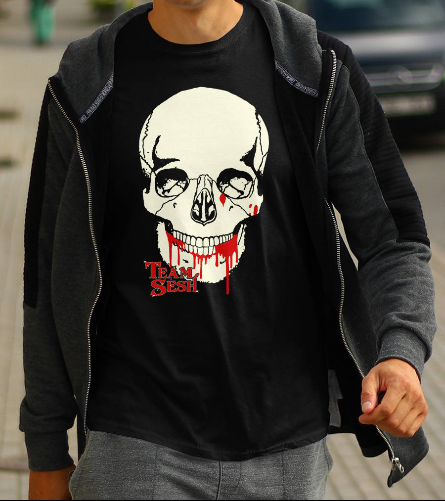 Team Sesh Skull Design Faces Of Sesh Merchandise T-Shirt