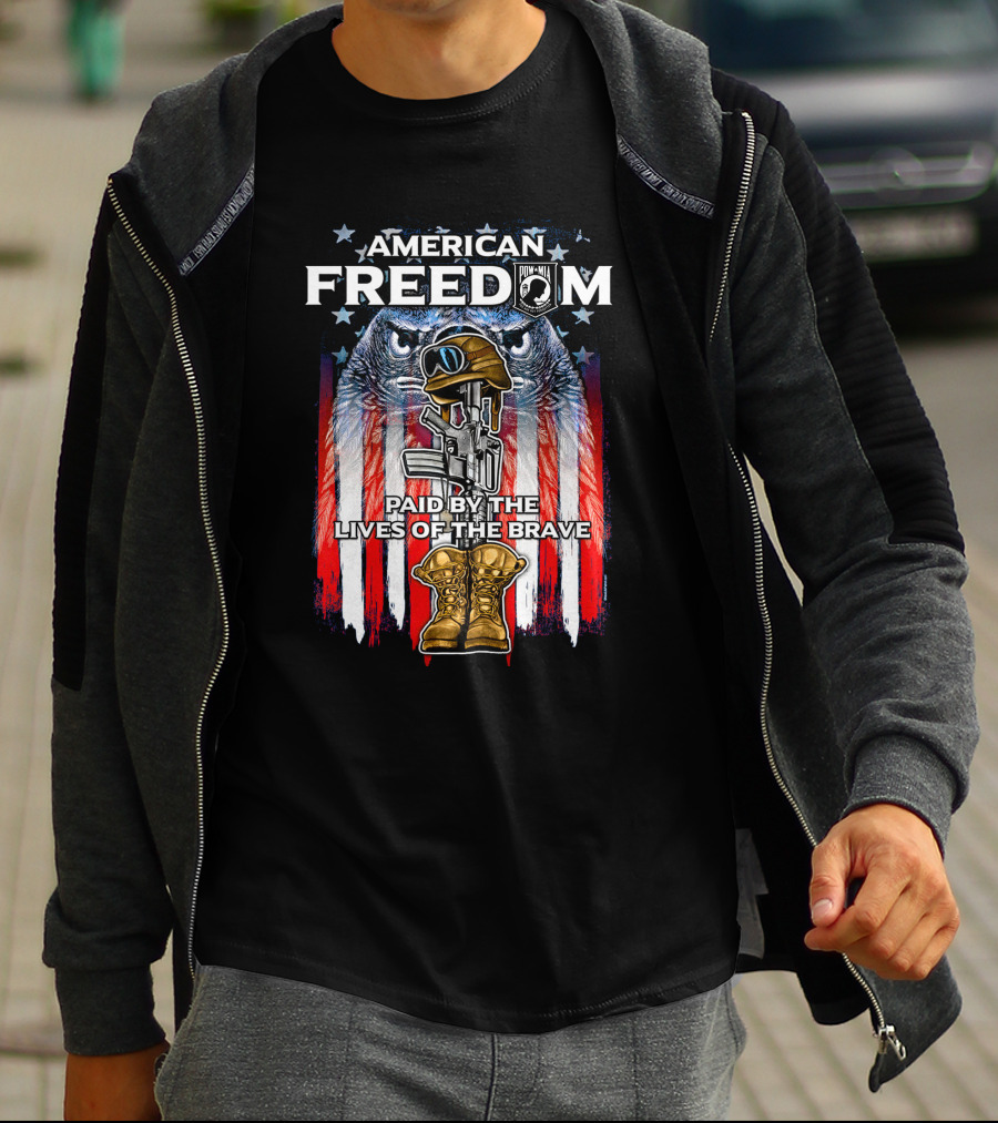American Freedom POW-MIA Paid By The Lives Of The Brave T-Shirt