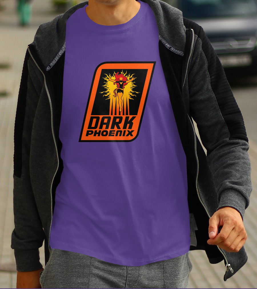 Dark Phoenix NBA X-Men Crossover Logo Design With Fiery Character T-Shirt