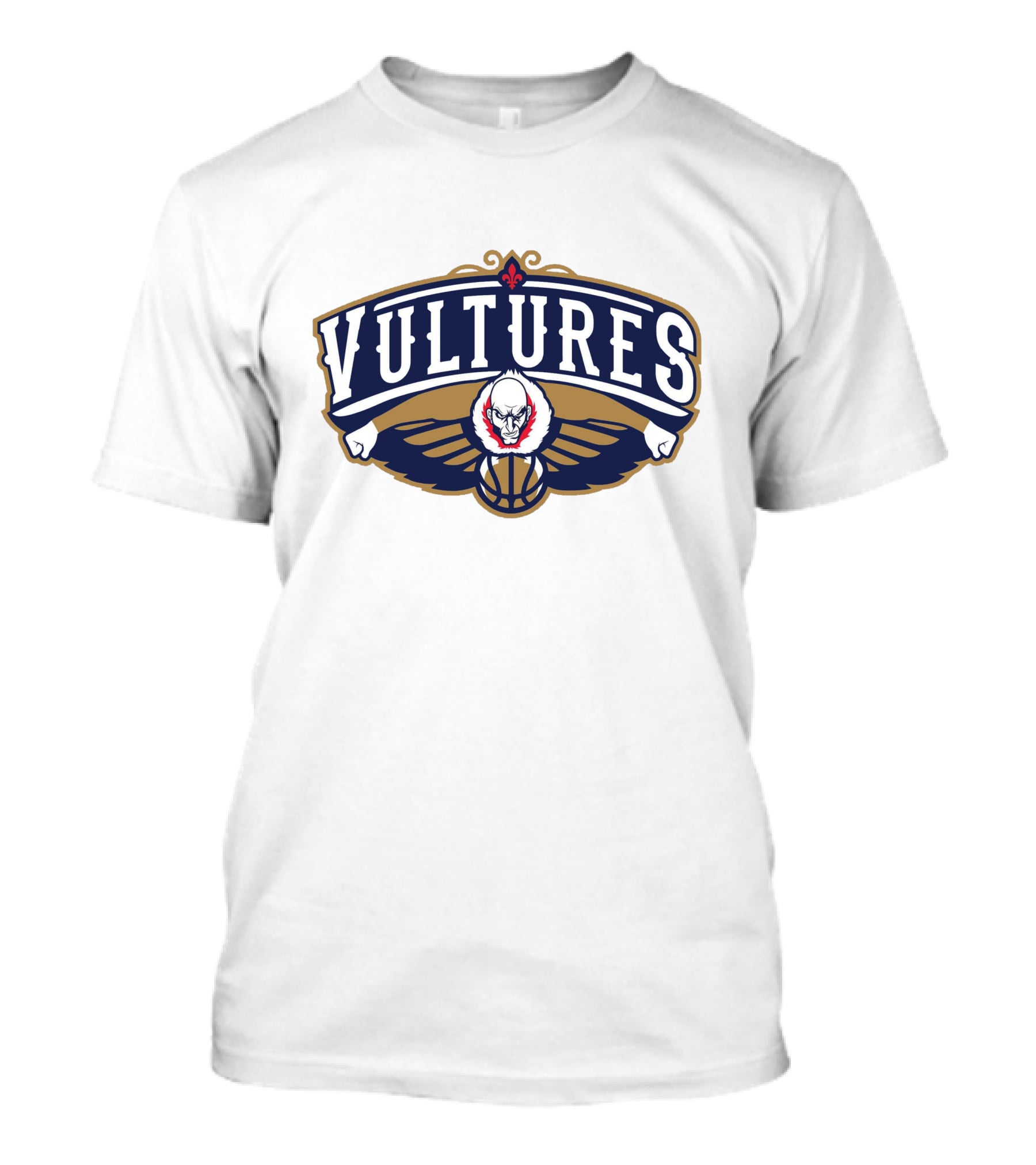 New Orleans Vultures Basketball Logo With Skull And Wings T-Shirt