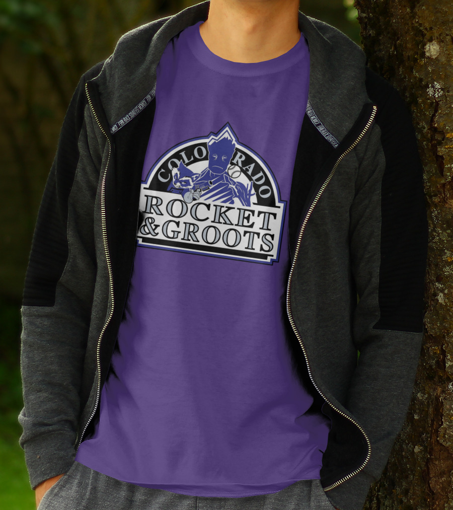 Colorado Rocket And Groots MLB Baseball Crossover T-Shirt