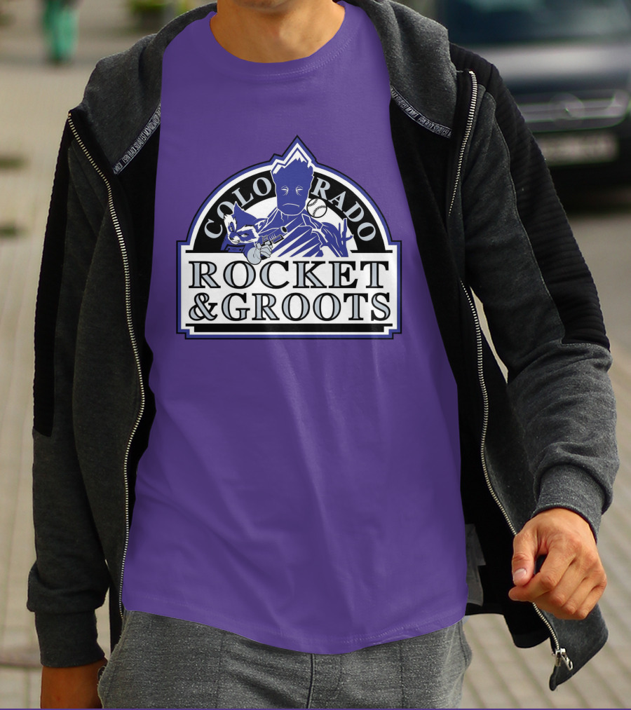 Colorado Rocket And Groots MLB Baseball Crossover T-Shirt