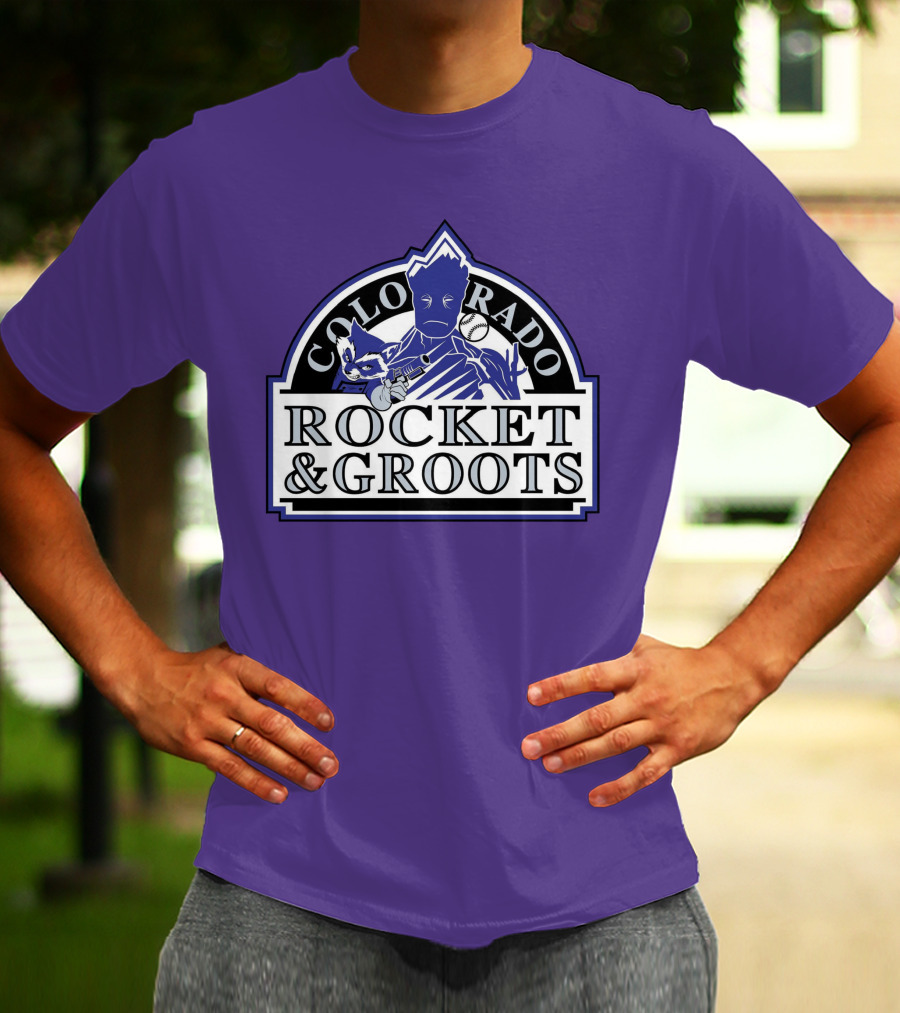 Colorado Rocket And Groots MLB Baseball Crossover T-Shirt