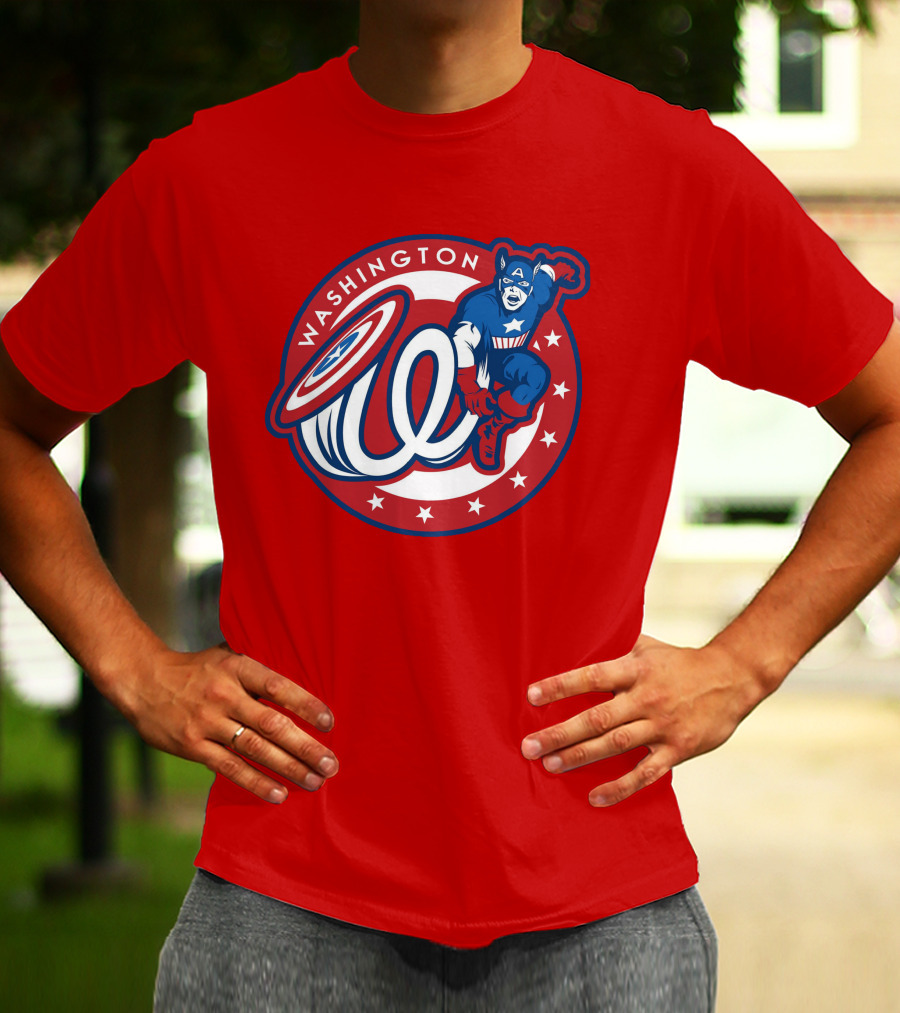 Washington Captain America MLB Crossover T-Shirt