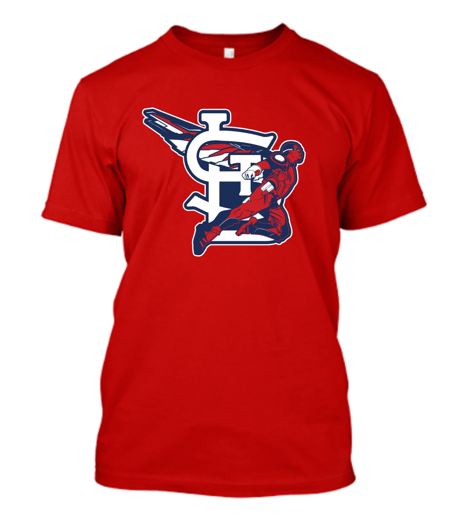 St. Louis Falcons MLB Logo With Winged Superhero T-Shirt