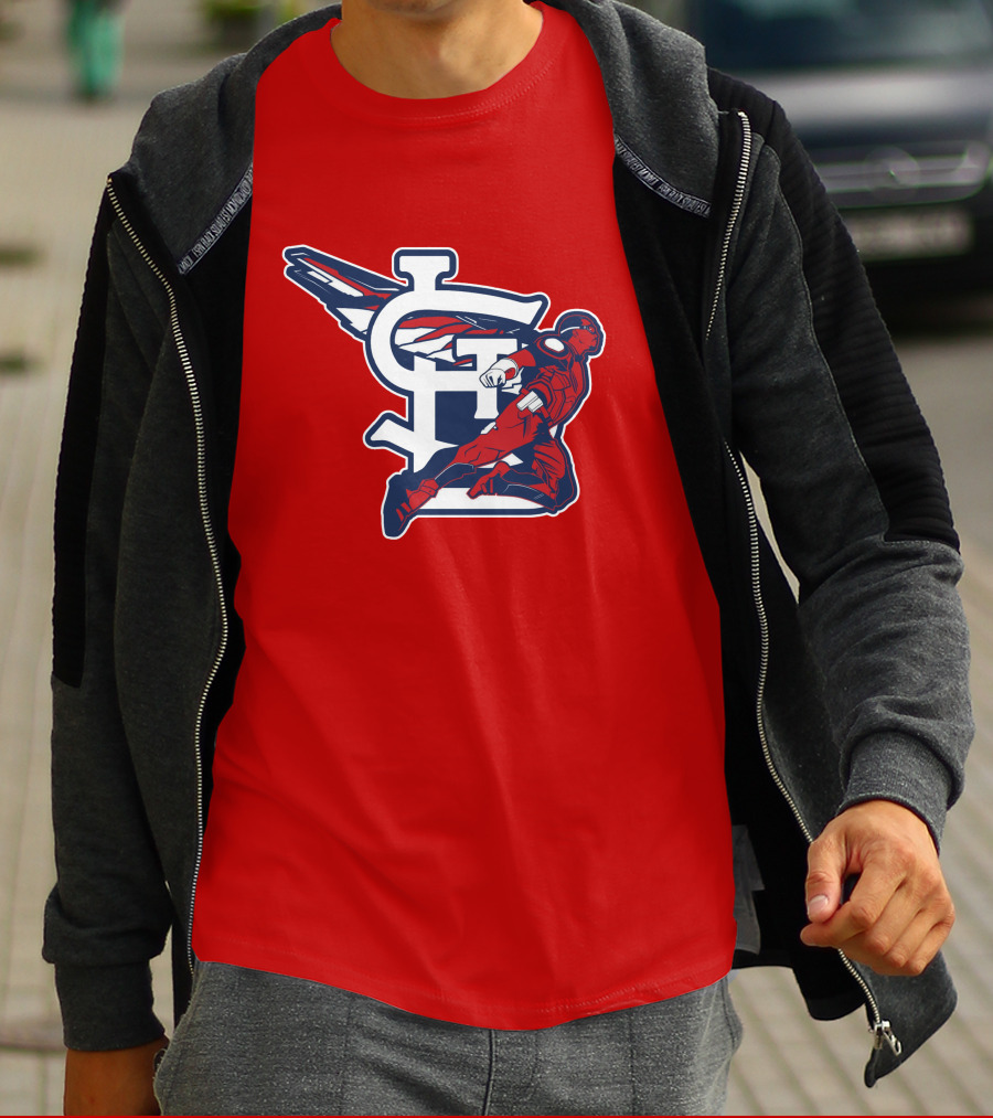 St. Louis Falcons MLB Logo With Winged Superhero T-Shirt