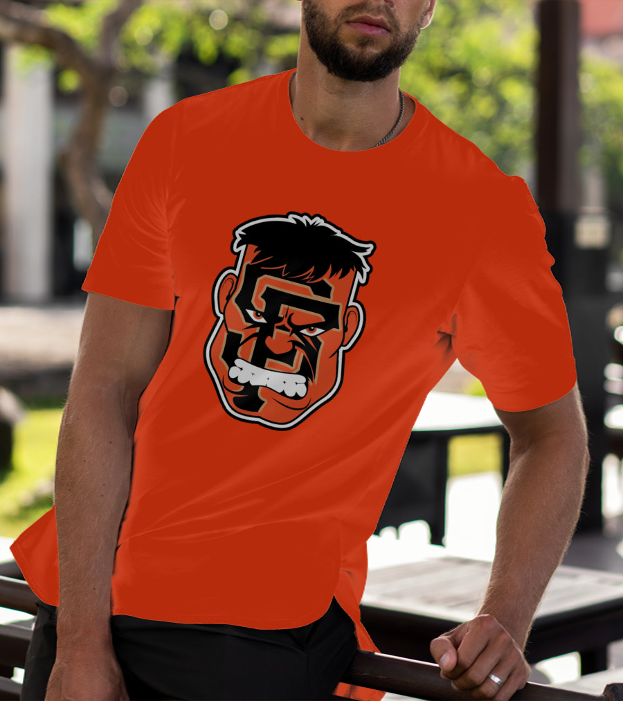 SF Giants Hulk Rage Face Orange T-Shirt