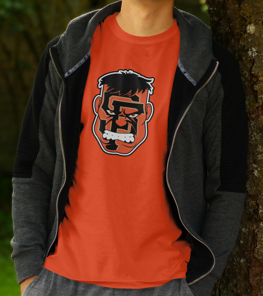 SF Giants Hulk Rage Face Orange T-Shirt