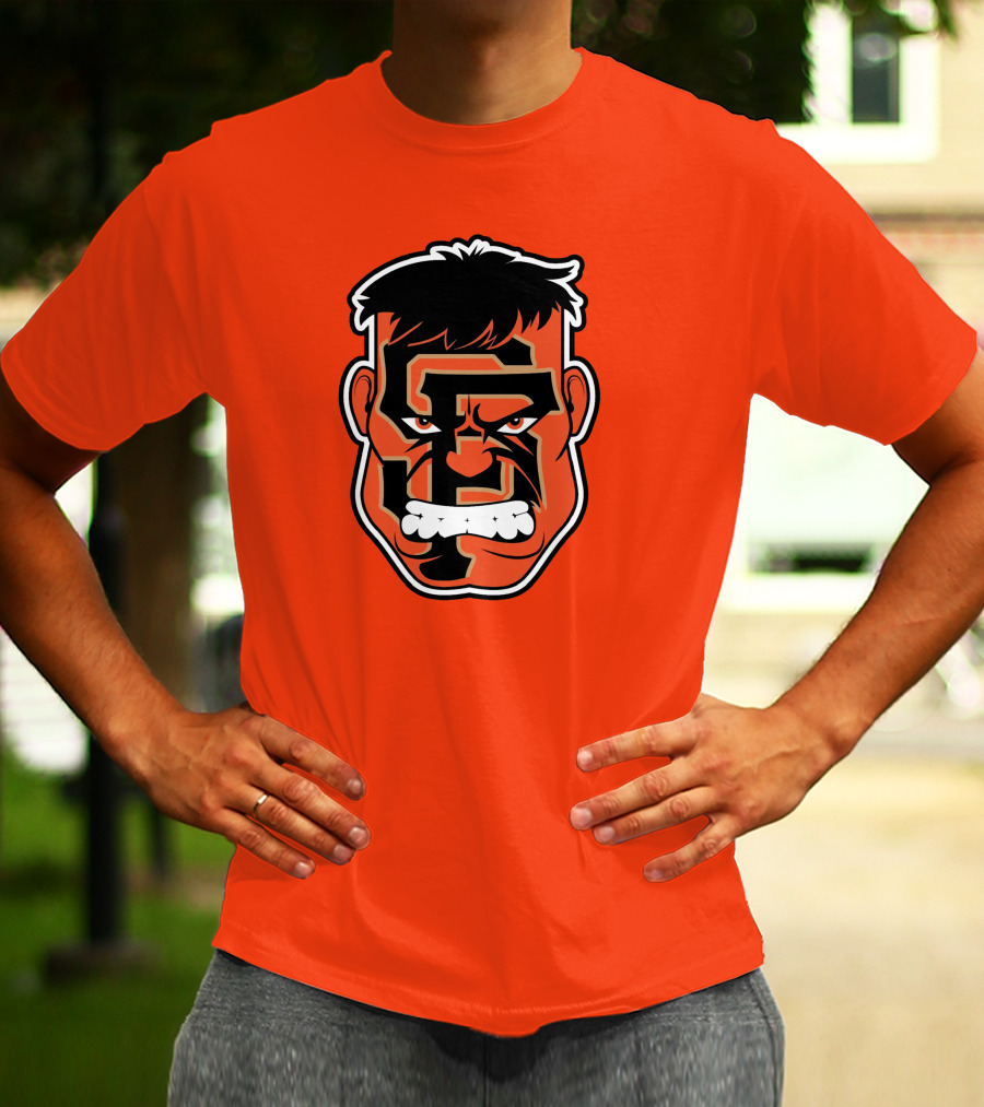SF Giants Hulk Rage Face Orange T-Shirt