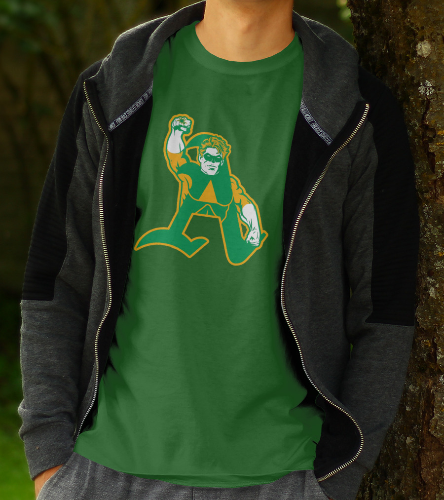 Oakland Athletics Green Lantern MLB Crossover T-Shirt